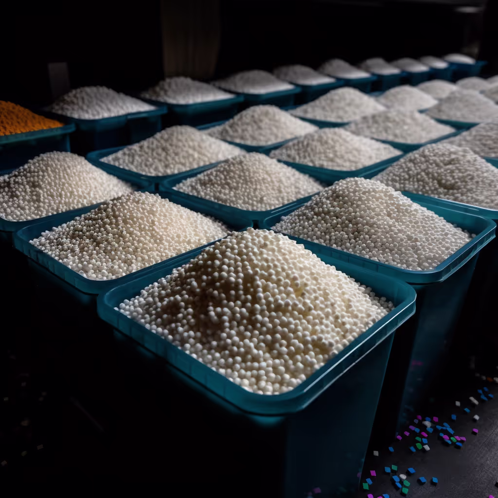 LD Pellets color sorted into bins